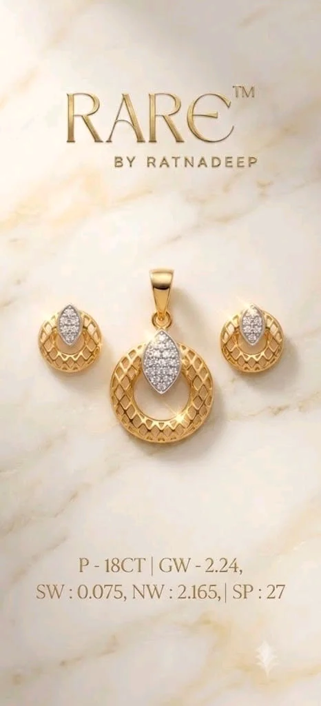 Lattice Circle Marquise Diamond Pendant