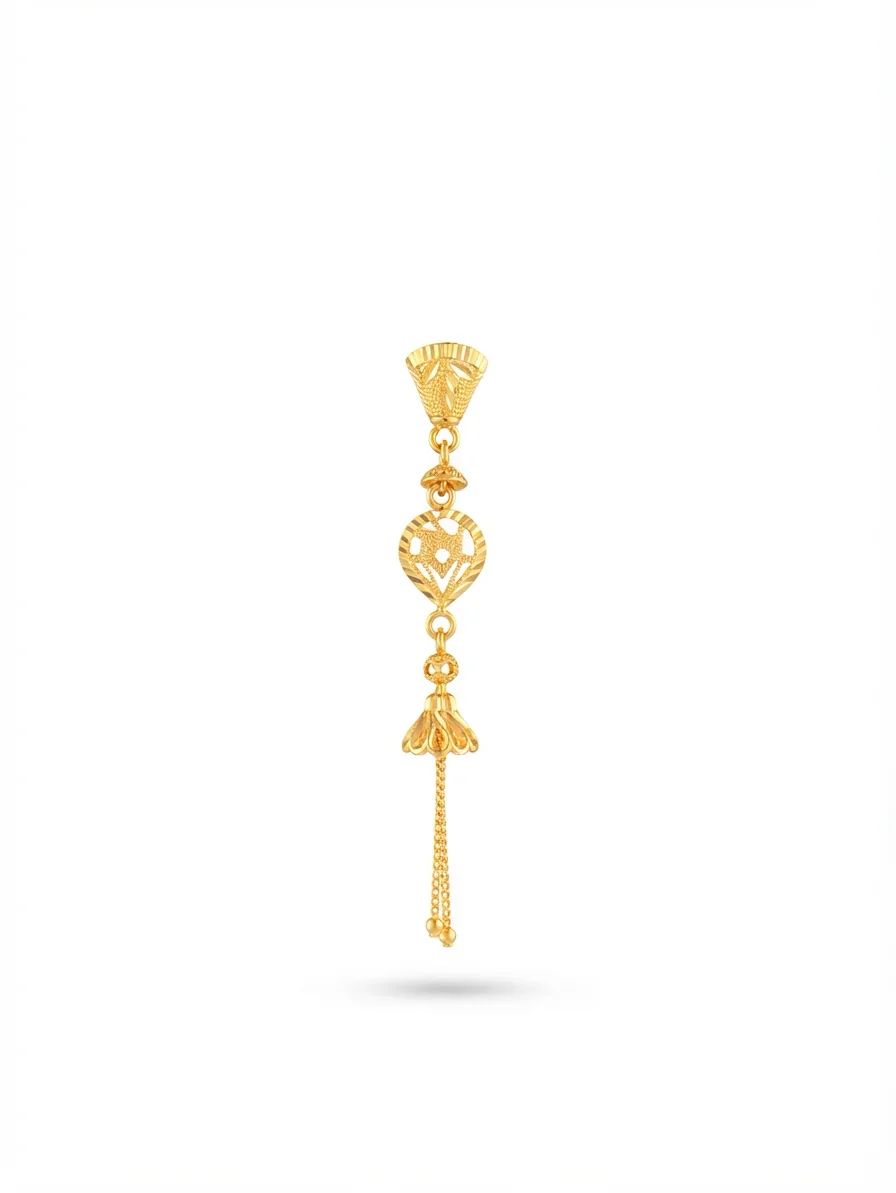 Tiered Filigree Gold Drop Earrings view 3