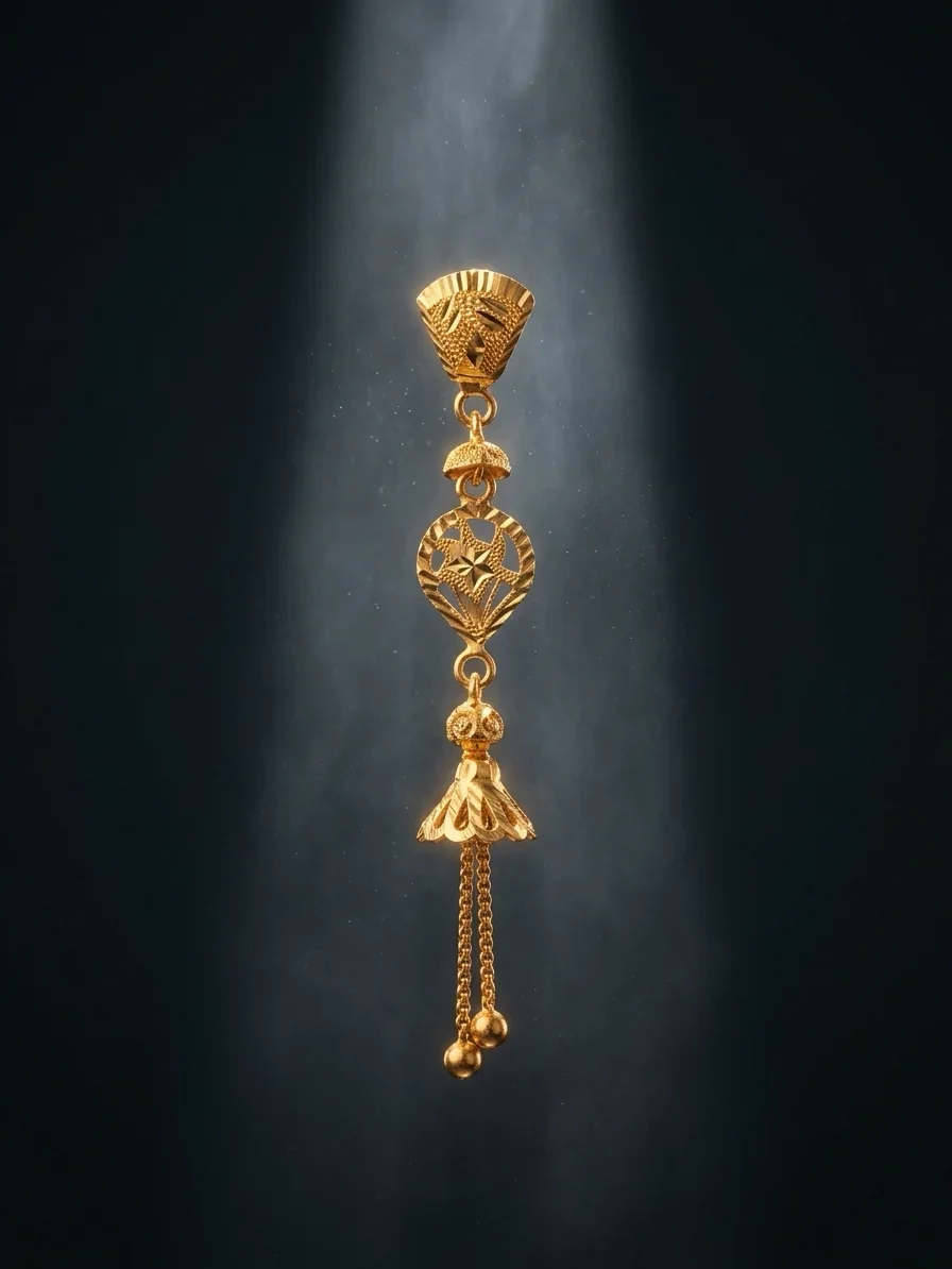 Tiered Filigree Gold Drop Earrings