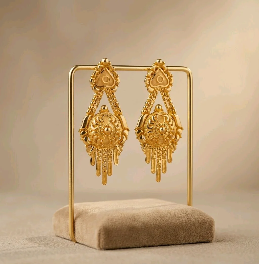 Royal Filigree Gold Jhumka Earrings